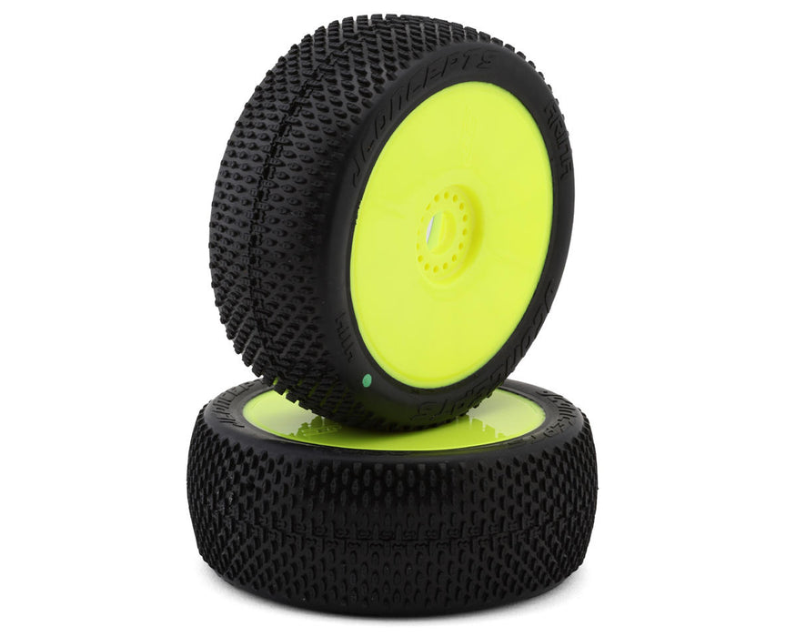 JConcepts JCO4114-22 Arina Pre-Mounted 1/8th Buggy Tires (Yellow) (2) (Green)