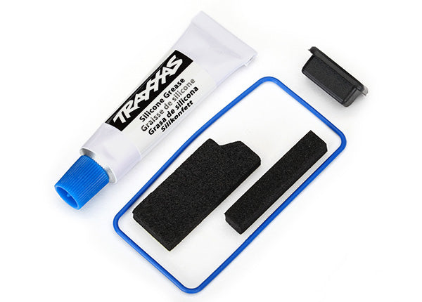 Traxxas TRA8225 Seal kit, Receiver box seal kit includes replacement O-rings, seals, and silicone grease. Fits 8224 receiver box.