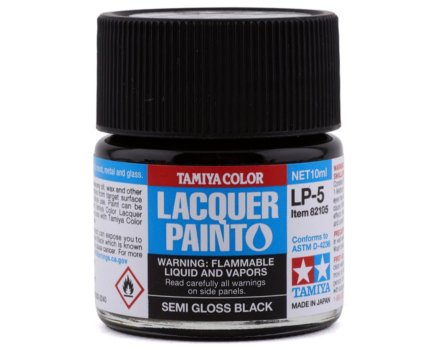 Tamiya TAM82105 LP-5 Semi Gloss Black Lacquer Paint (10ml)