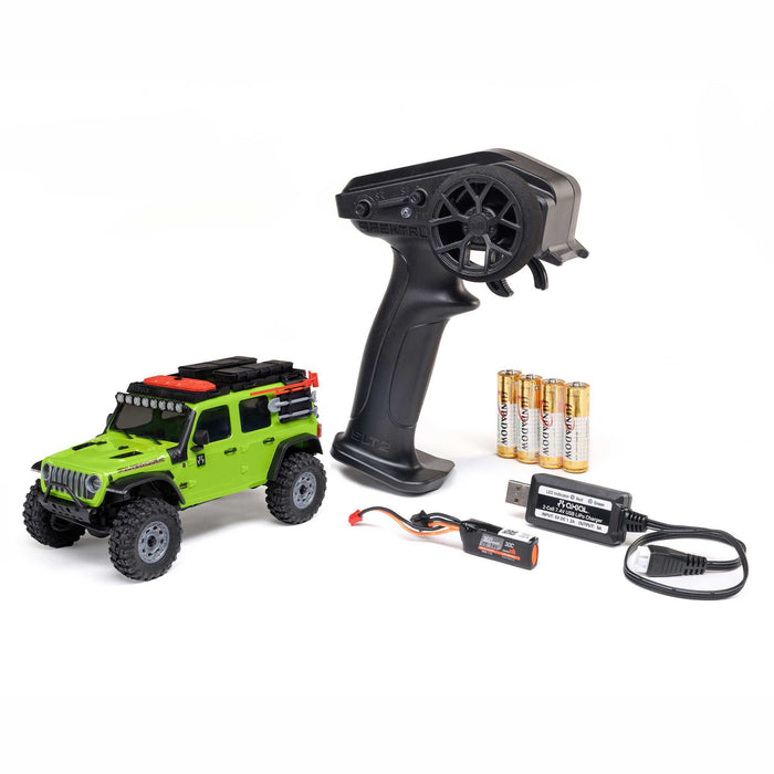 Axial AXI-2261T1 1/30 SCX30 Jeep Wrangler JLU 4X4 RTR Brushed Rock Crawler (Battery & Charger Included), Green
