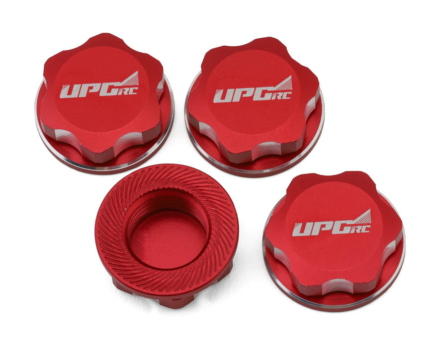 UpGrade RC UPG-11008 Aluminum 17mm COARSE THREAD Serrated Wheel Nuts (4) (Red)