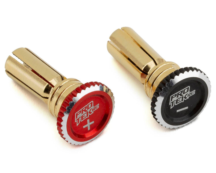 ProTek RC PTK-5079 Twist Lock Adjustable Bullet Plug Grips w/5mm Bullets (Red/Black)