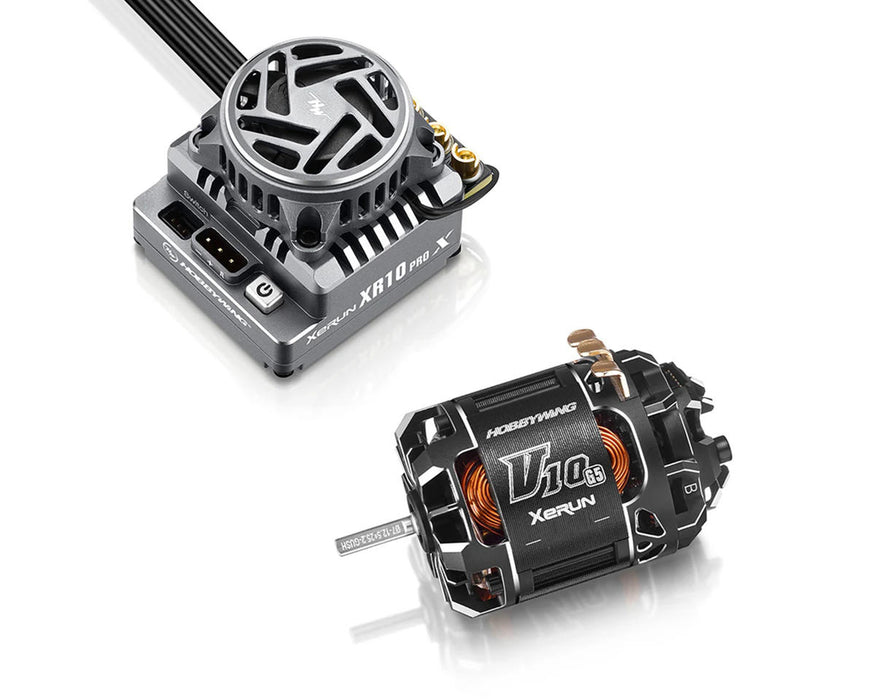 Hobbywing XR10 Pro G3X Stock ESC & V10 G5 Motor Combo 17.5T Torque Spec Sensored Brushless HWI38020813
