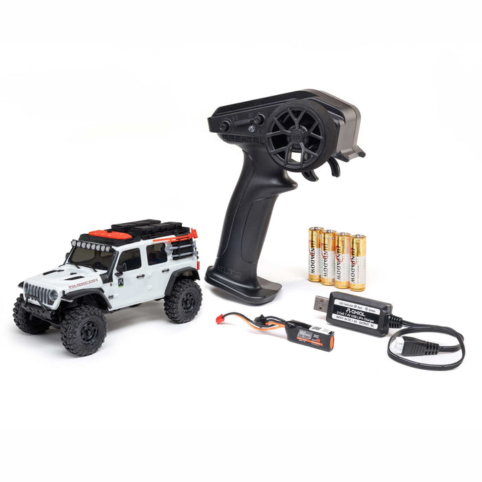 Axial AXI-2261T2 1/30 SCX30 Jeep Wrangler JLU 4X4 RTR Brushed Rock Crawler (Battery & Charger Included), White