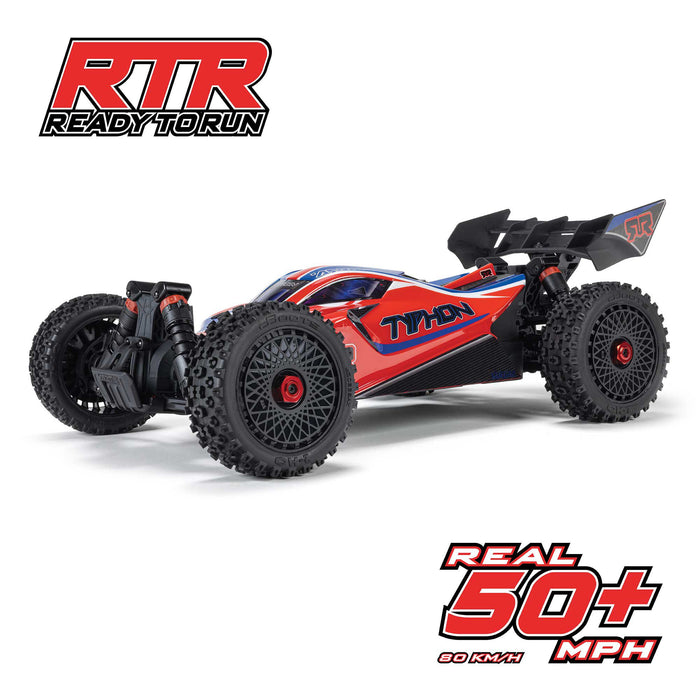 ARRMA ARA4306V4T3 1/8 TYPHON 223S DSC 4X4 RTR Brushless Buggy, Red