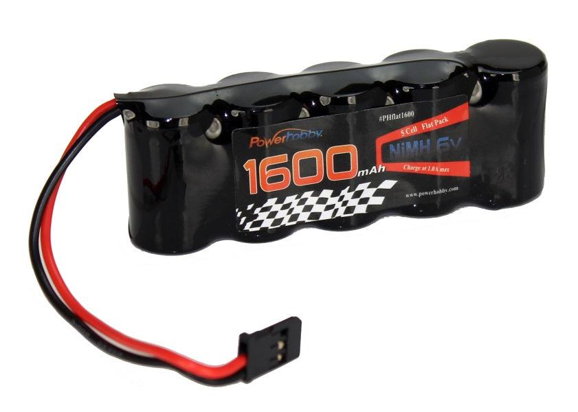 Powerhobby PH-4001 6V 1600mAh NiMH Flat Battery Pack with Hitec Connector