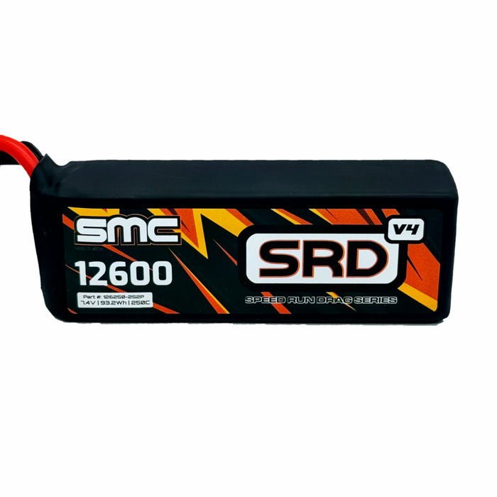 SMC 126250-2S2PV4 7.4V SRD-V4 12600mAh 2S 250C IC5 EC5 Connector Soft case Drag LIPO BATTERY Racing pack