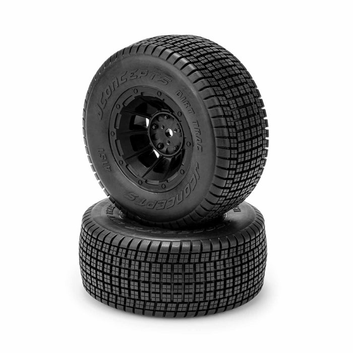 JConcepts JCO4151-3234 1/10 Dirt Trac 2.2" 2WD Front Pre-Mounted Short Course Truck Tires, Green Compound (2) Slash Modified Late Model Traxxas