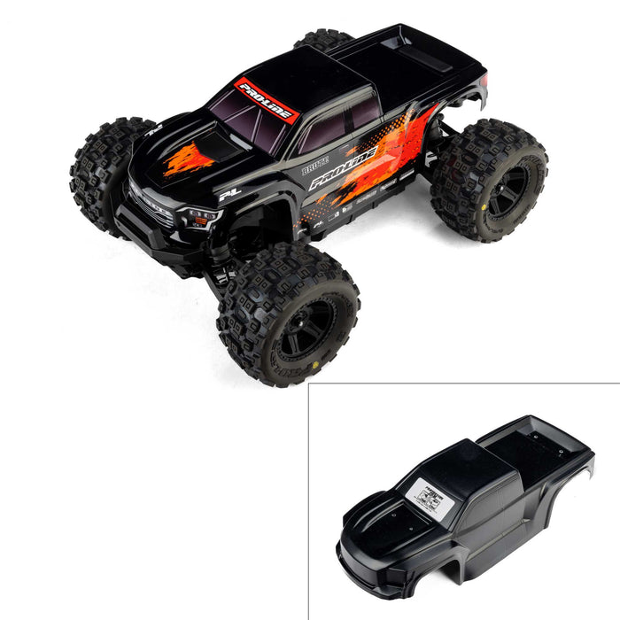 Proline Traxxas Mini Maxx 1/16 Pre-Cut Truck Body Tough Color Black PRO368118