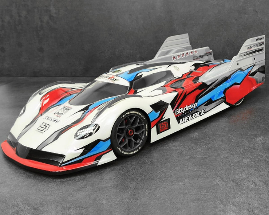 Bittydesign BDYBDAR7-VLC VELOCE 1/7 Fast Pre-Cut Speed-Run Body (Clear) (ARRMA® Limitless™ & Infraction™ V2/Traxxas® XO-1™)