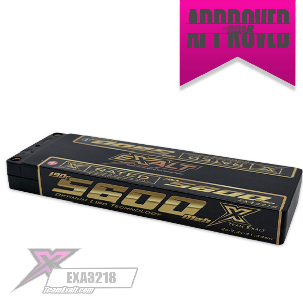 Team Exalt X-Rated 2S 190C 7.4V 5600mAh UULCG Lipo Battery 5mm (139 x 47 x16.5mm) EXA3218 (ROAR Approved)