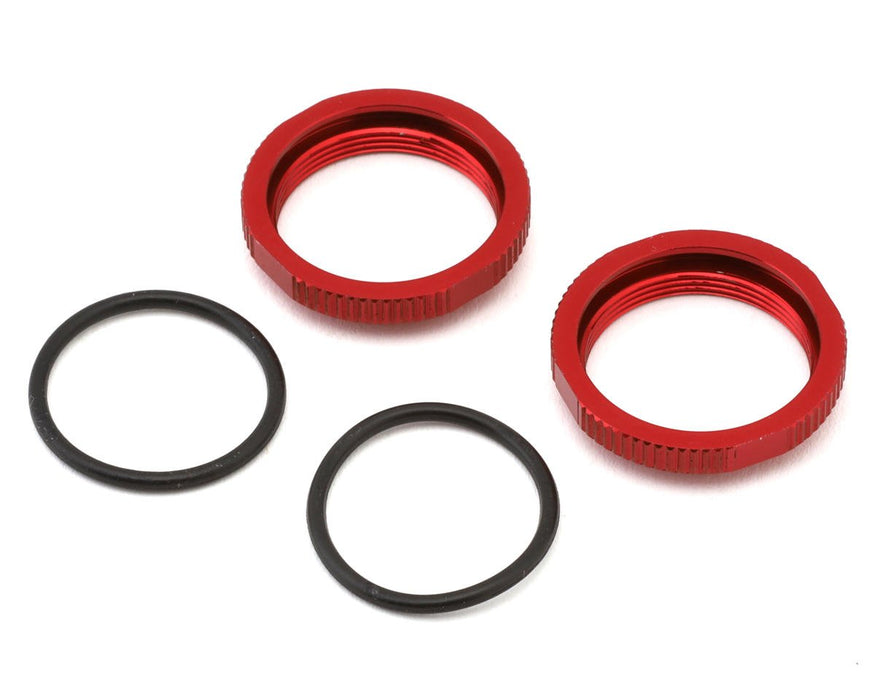 Tekno RC TKR6013BR Aluminum Shock Adjustment Nut Set (RED) (2)