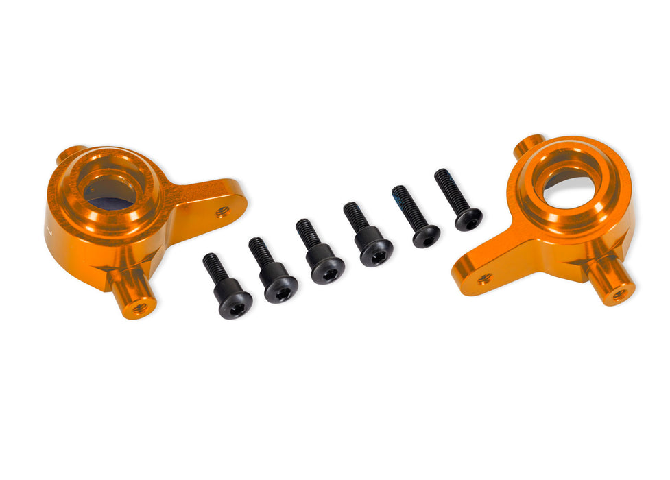 Traxxas TRA9064-ORNG Orange Aluminum Steering Blocks (L&R) Slash Raptor Rustler Ultimate 4X4 vehicles with Extreme HD Upgrade Kit