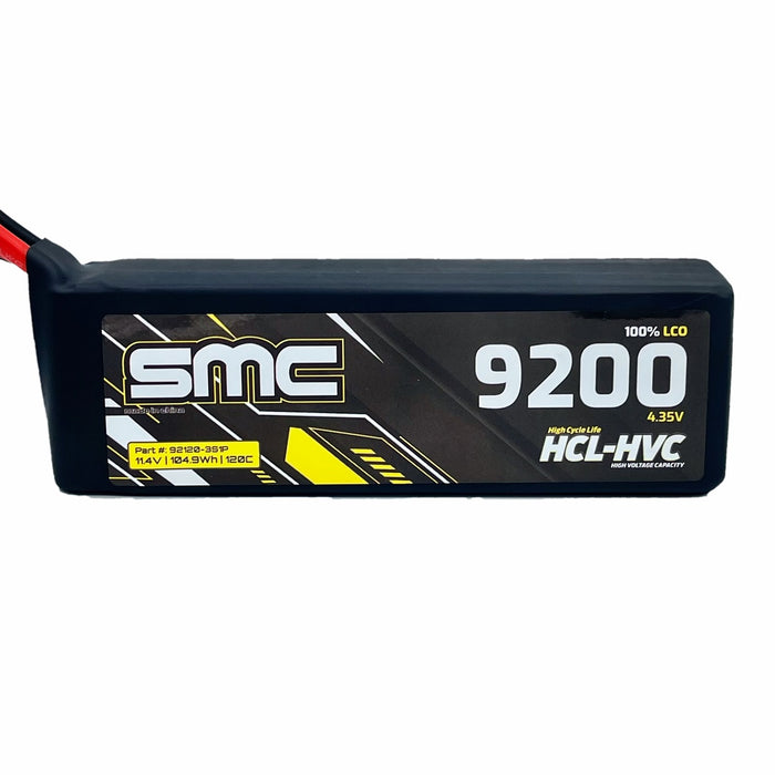SMC 92120-3S1P HCL-HVC 11.4V 9200mAh 120C 3s LiHV High Voltage EC5 Lipo Battery soft case w/ G10 Protection Plates