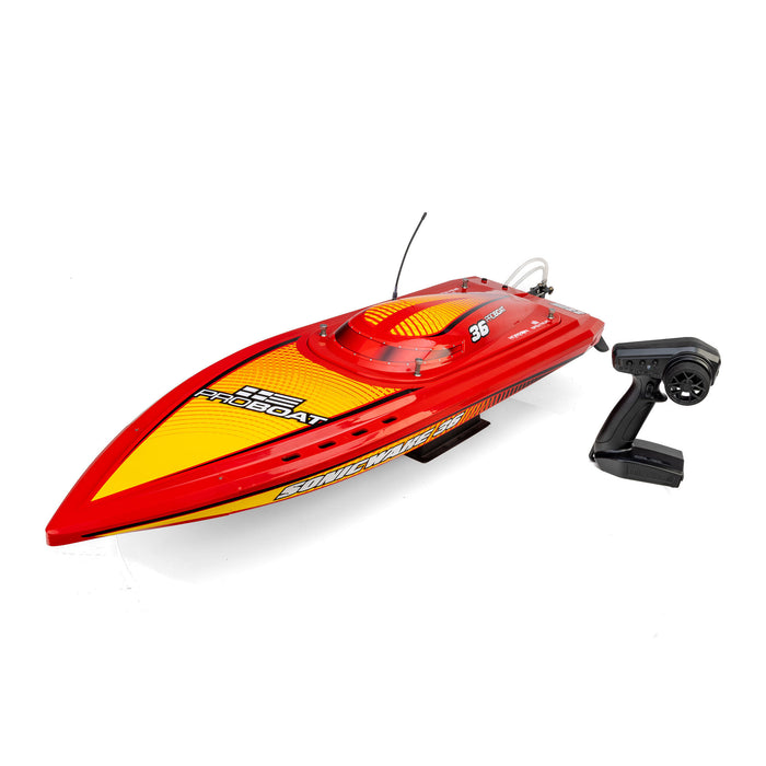 Pro Boat Sonicwake 36" V3 Self-Righting RTR V-Hull Brushless Boat RED 60mpg 8S w/Spektrum SLT3 2.4GHz Radio PRB-2171T2