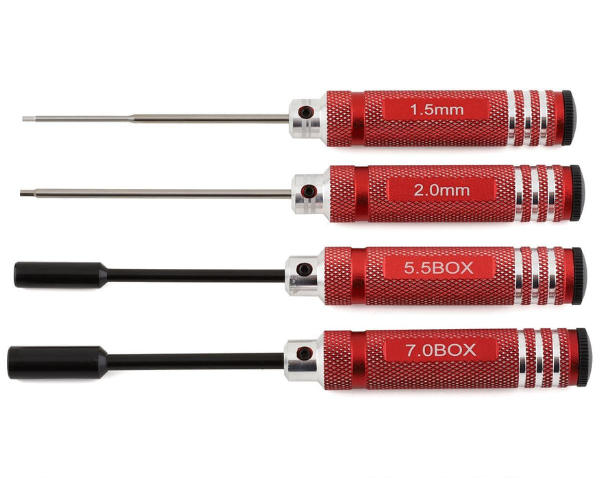 Yokomo 4-Piece Metric Hex & Nut Driver Tool Set (1.5, 2.0, 5.5, 7.0mm) YOKYT-YRTSRA
