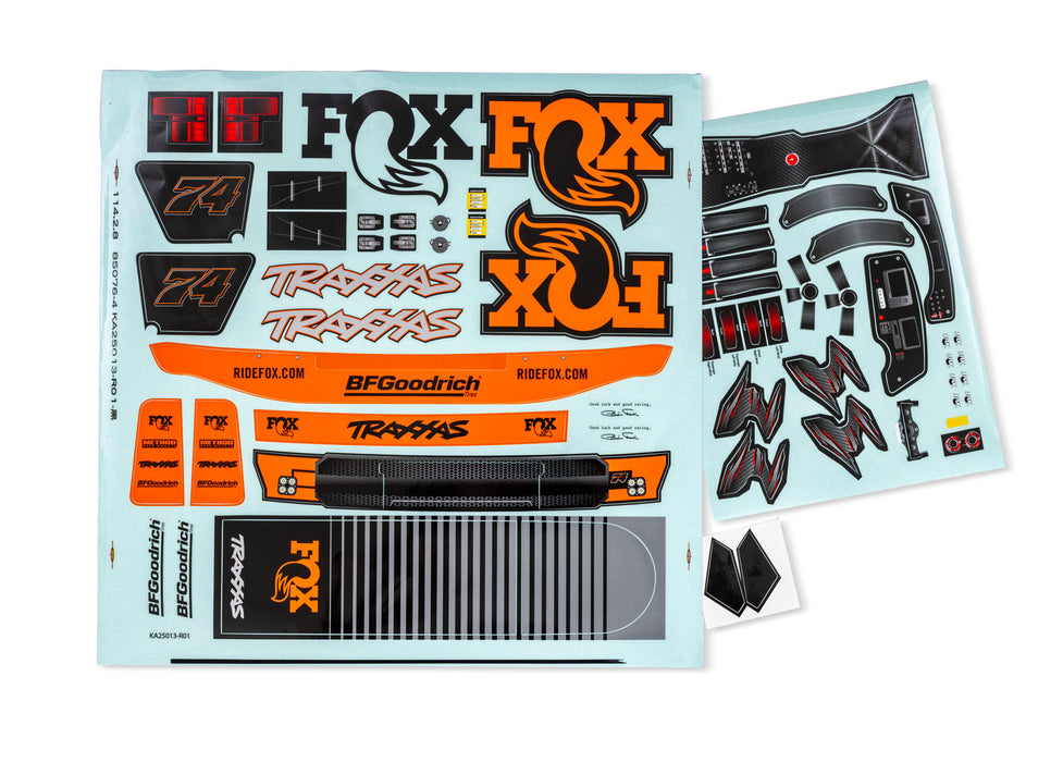 Traxxas TRA8561 Unlimited Desert Racer Fox Edition Decal Sheets