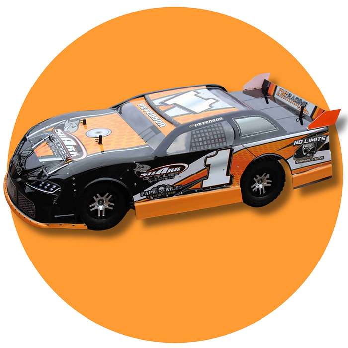 SHARK RC RIPTIDE 1/10 Short Course OutLaw Street Stock CLEAR Body Toyota Supra Grill .040 Slash