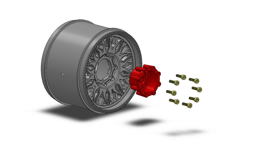 Louise RC MT-Rocket Sport 1/8 Monster Truck Tires, 0" & 1/2" Offset, 17mm Removable Hex, on Black Rim (2) LOULT3217X