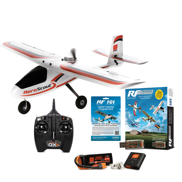 HobbyZone HBZ380001SC AeroScout S 2 1.1m and RealFlight Trainer Success Program Ultimate Combo