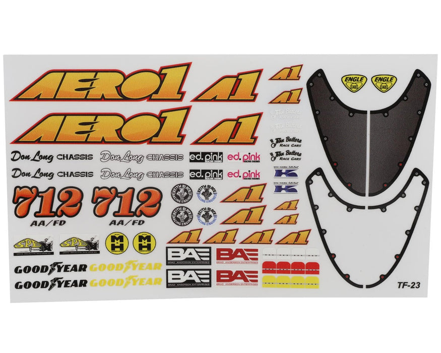 Aero 1 Top Fuel 23 Dragster 1/10 Drag Racing Body (Clear)
