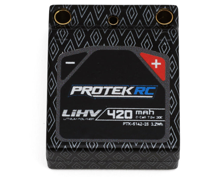 ProTek RC PTK-5142-25 2S 30C HV Hardcase LiPo Battery for Losi® Micro-B 7.6V 420mAh w/ Charge Lead & 3.5mm Bullets