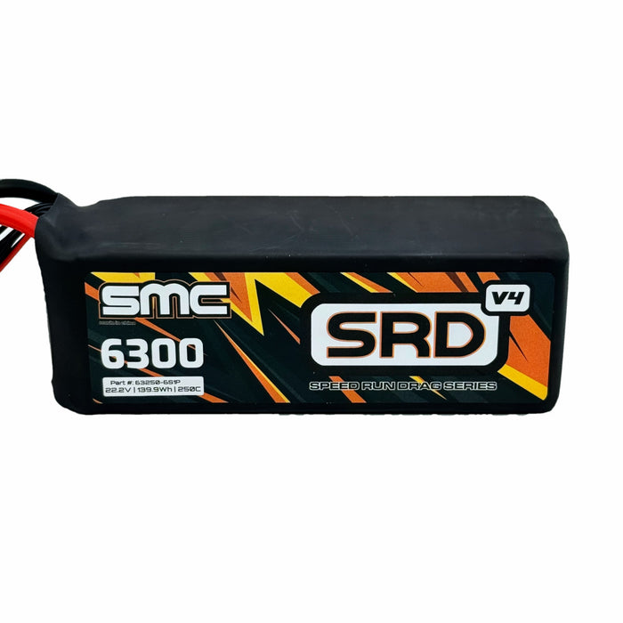 SMC 63250-6S1PV4 22.2V SRD-V4 6300mAh 6S 250C QS8 Connector Soft case Drag LIPO BATTERY Racing pack