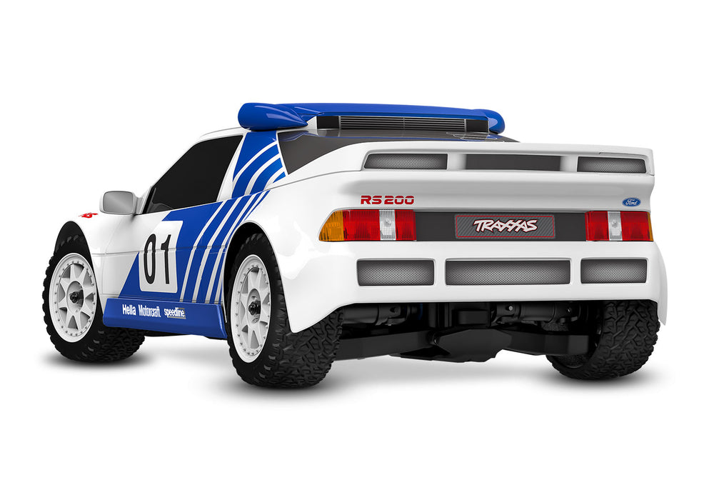 TRAXXAS TRA108046-1-WHT Mini Rally VXL Ford RS200 mini-scale rally car Ready-To-Race®, with TQi™ 2.4 GHz radio system with TSM®, and Velineon® VXL-3s™ brushless power system