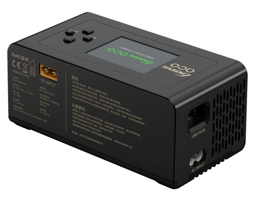 Gens Ace iMars D300 Plus Smart Dual AC/DC Charger BLACK 6S/16A AC-300W / DC-350W x2 w/Bluetooth App Control GEA300WPLUS-UW  G-Tech