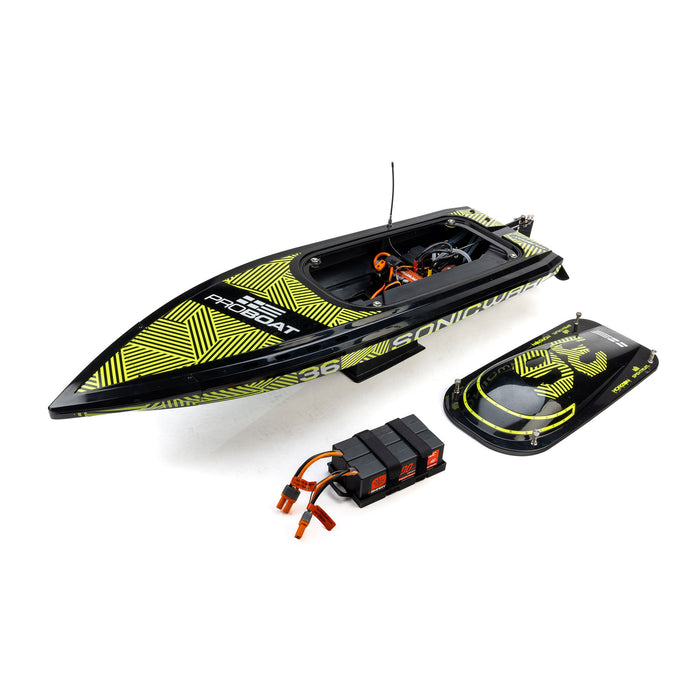 Pro Boat Sonicwake 36" V3 Self-Righting RTR V-Hull Brushless Boat BLACK 60mph 8s w/Spektrum SLT3 2.4GHz Radio PRB-2171T1