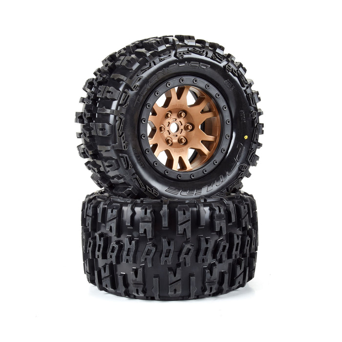 Proline PRO1015115 1/5 Trencher Tires MX43 Pro-Loc X-MAXX XRT Mounted 24mm Bronze / Black Impulse Wheels (2) Limited Edition
