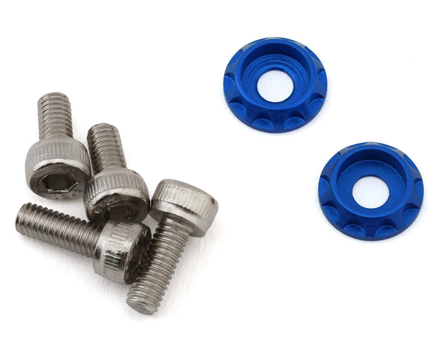 Team Brood BRO-TBR-6061MWKITU 3mm 6061 Aluminum Heatsink Motor Washers w/Screws (BLUE)