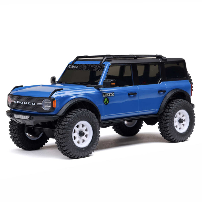 Axial AXI-2048T1 1/30 SCX30 Ford Bronco 4X4 RTR Brushed Rock Crawler (Battery & Charger Included), Blue