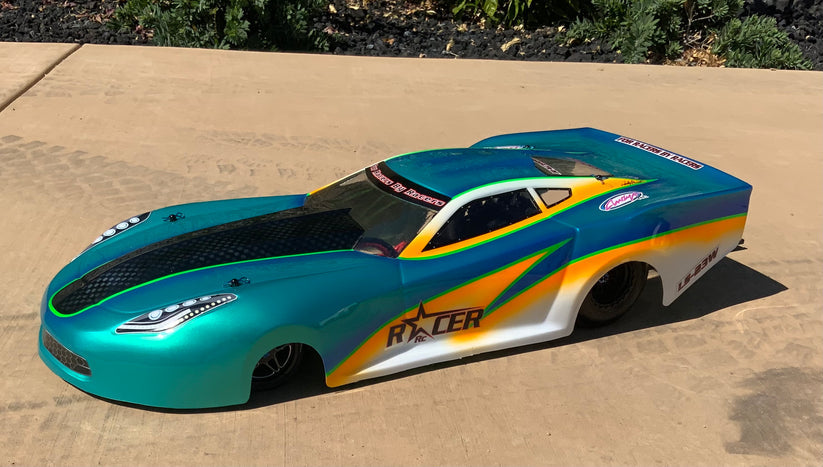 Racer RC by Andy’s LS23W Corvette Wide Body w/ Protective Film .040 CLEAR Drag SCT Street Eliminator NPRC Outlaw