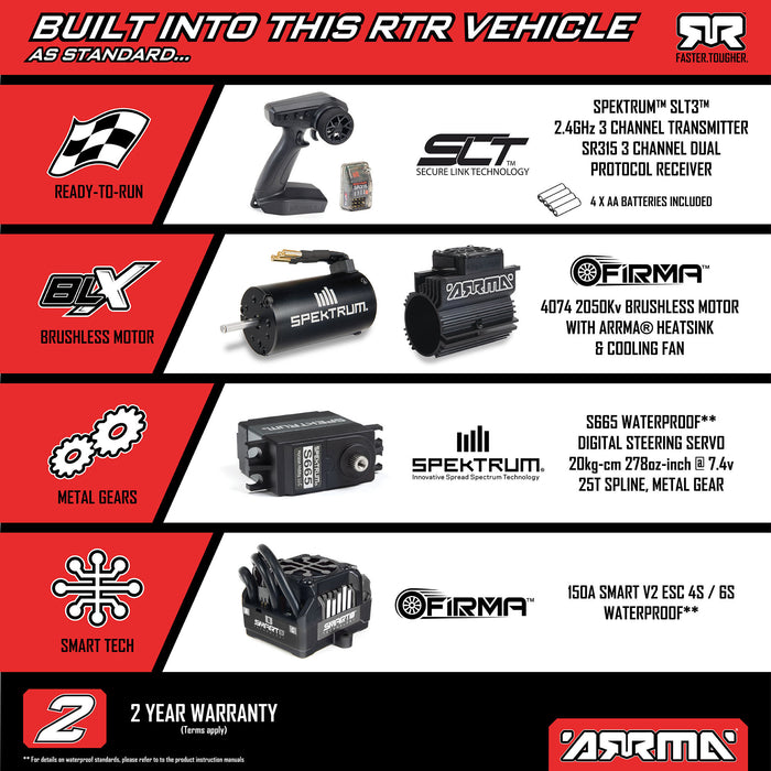 ARRMA 1/7 TALION 6S EXB 4X4 RTR Brushless Speed Truck, Black V6 ARA7707V6T1