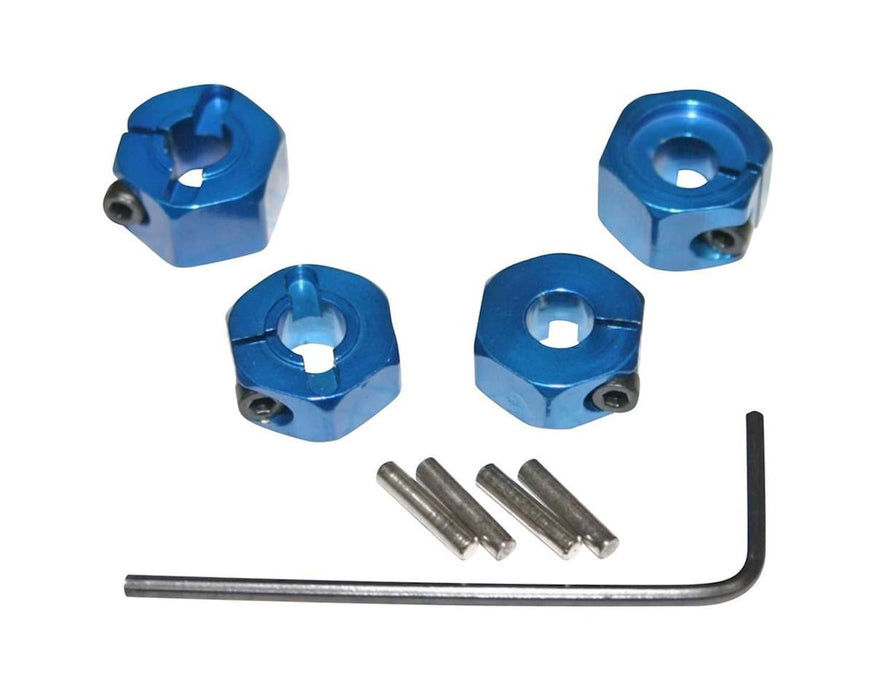 Hot Racing 12mm Aluminum Wheel Hexes Traxxas Slash Bandit Rustler 2WD Blue (4) HRATE1006SL