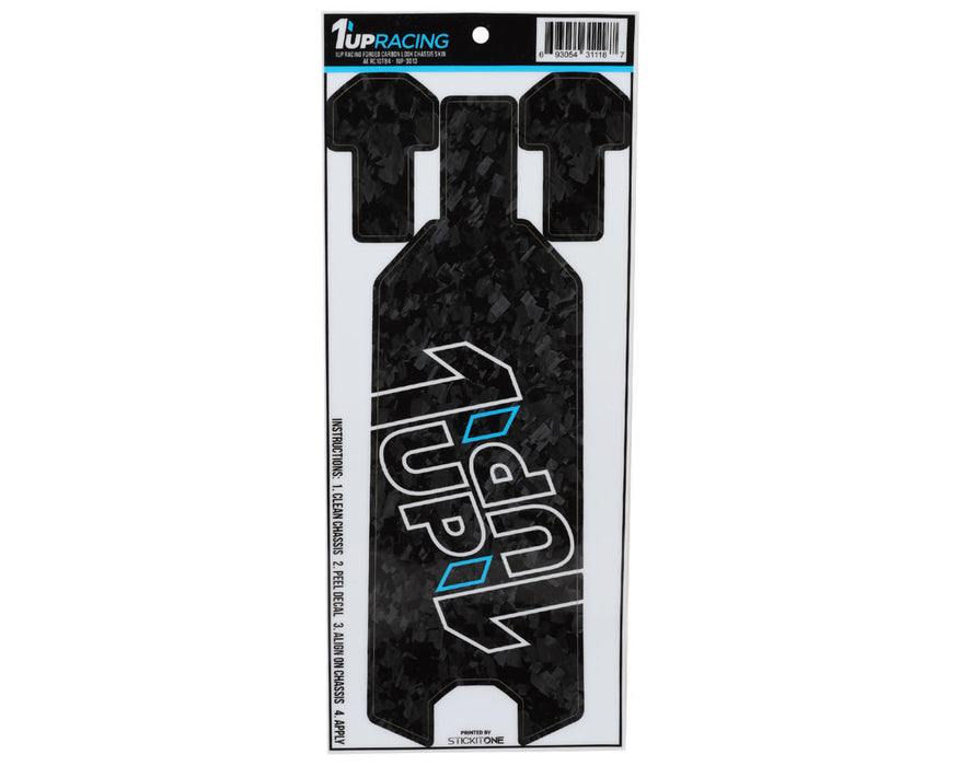 1UP Racing Associated RC10T84 Twin 1UP Outline Logo Chassis Protector Sheet (Forged Carbon) 1UP-3013