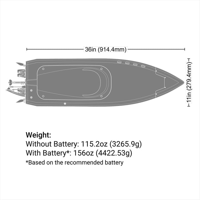 Pro Boat Sonicwake 36" V3 Self-Righting RTR V-Hull Brushless Boat BLACK 60mph 8s w/Spektrum SLT3 2.4GHz Radio PRB-2171T1