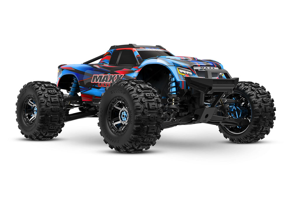 Traxxas TRA89087-4-BLUE 1/10 Wide Maxx Ultimate 4s Monster Truck Blue Aluminum RTR