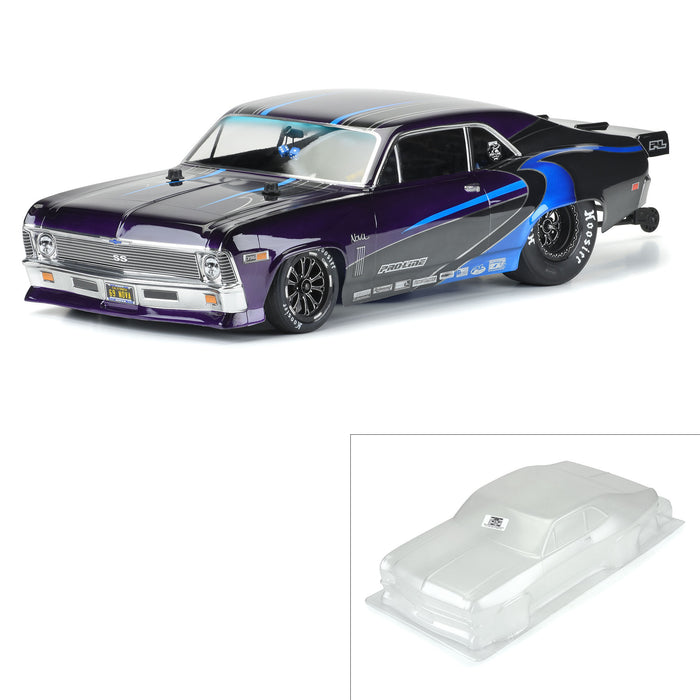 Proline PRO353100 1969 Chevy Nova Clear Body: 22S/Slash 2wd Drag Car