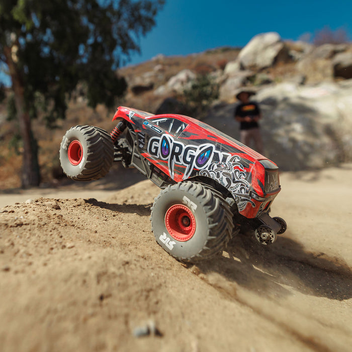 ARRMA ARA2130T2 1/16 GORGON GROM 4X4 RTR Brushed Monster Truck (Battery & Charger Included), Red
