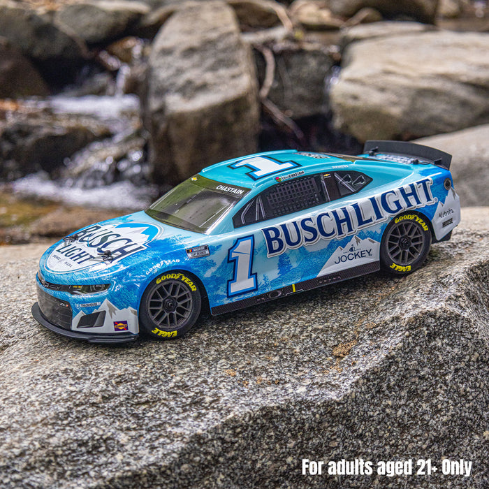 LOSI LOS1122501 1/12 NASCAR RC Race Car Ross Chastain No. 1 2025 Busch Light Chevrolet ZL1 2S AWD RTR Brushed On-Road (Battery & Charger Included), Blue