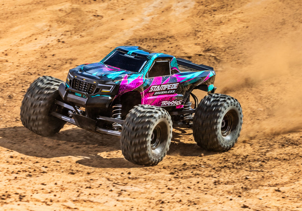 Traxxas Stampede 2WD VX3 Brushless Ed PINK 1/10 Scale Monster Truck 136454-4 50+ mph with 3s LiPo Battery & Charger NOT included