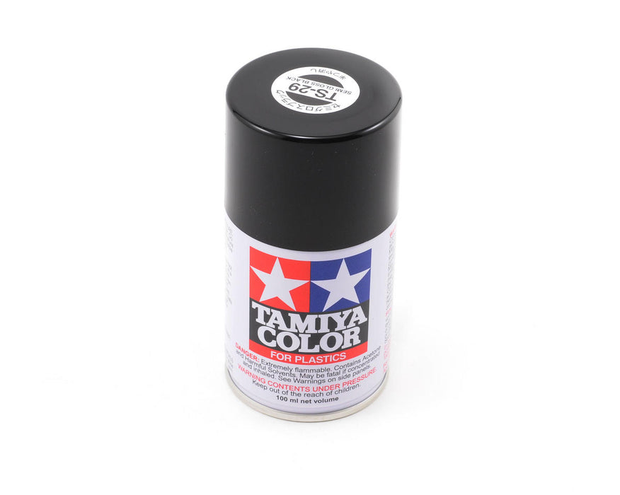 Tamiya TAM85029 TS-29 Semi-Gloss Black Lacquer Spray Paint (100ml)