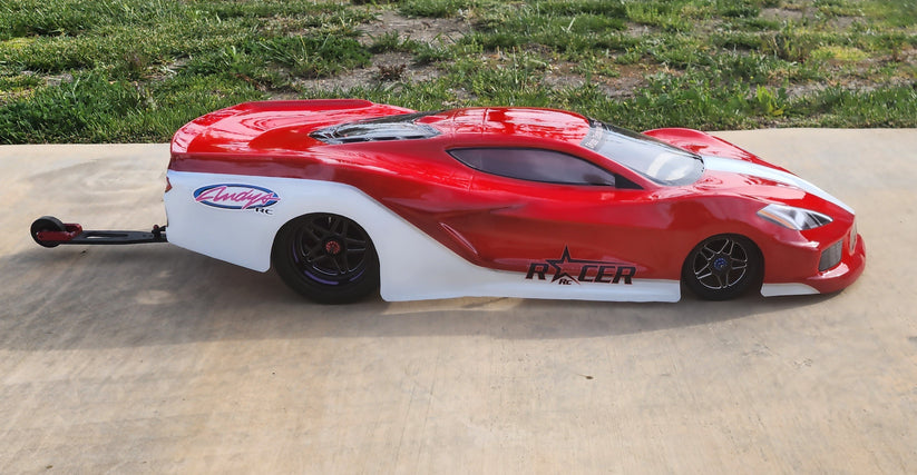 Racer RC by Andy’s C8 ZO6 Corvette Body w/ Protective Film .040 CLEAR Drag SCT Street Eliminator NPRC Outlaw