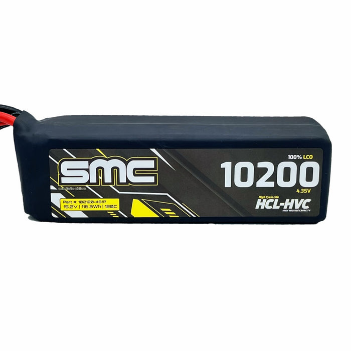SMC 102120-4S1P HCL-HVC 15.2V 10200mAh 120C 4s LiHv High Voltage Lipo Battery XT90 soft case w/ G10 Protection Plates