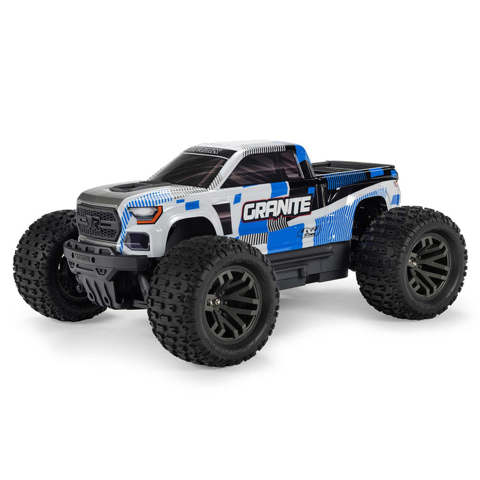 ARRMA ARA4202V4T2 1/10 GRANITE MEGA 665 4X4 RTR Brushed Monster Truck, Blue
