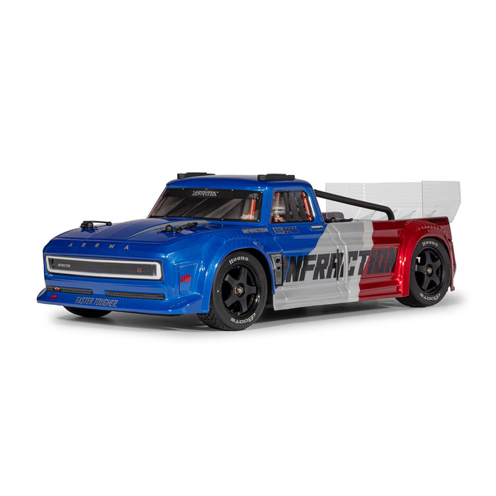 ARRMA 1/8 INFRACTION 223S DSC 4X4 RTR Brushless All-Road Street Bash Truck, Blue / Red ARA4315V4T1