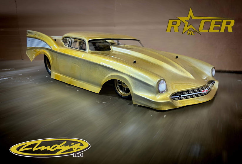 Racer RC by Andy’s 57 Chevy Bel Air Body w/ Protective Film .040 CLEAR Drag SCT Street Eliminator NPRC Outlaw