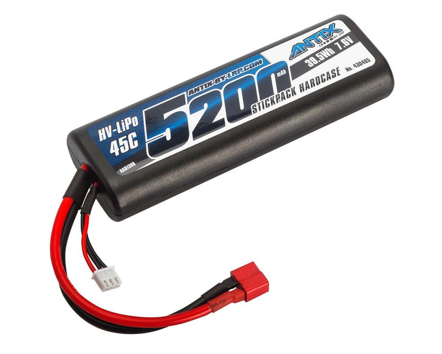 LRP LRP430405 Antix 2S Graphene LiHV Battery 45C 7.6V 5200mAh T-Plug Deans Connector